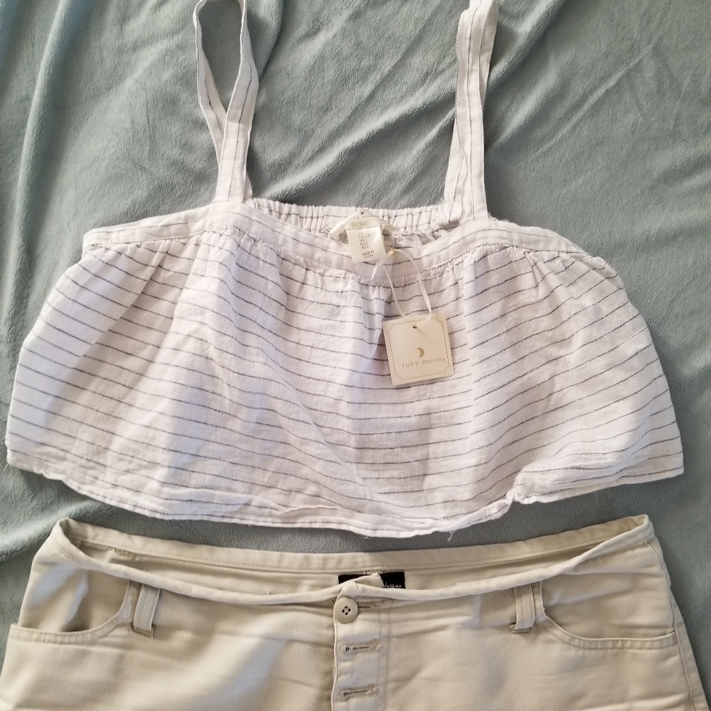 Linen and Cotton  Crop Top